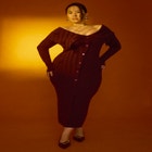 Off Shoulder Sweater Midi Dress image number null