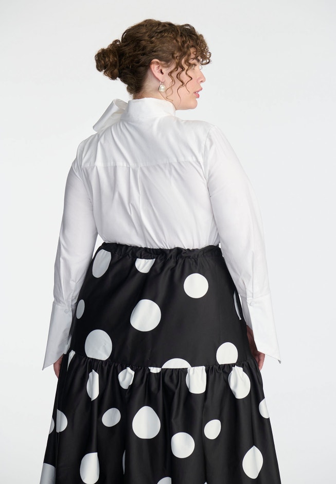 ELOQUII x kate spade new york Dramatic Bow Poplin Blouse image number 2