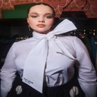 ELOQUII x kate spade new york Dramatic Bow Poplin Blouse image number null