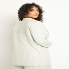 Zip Up Exaggerated Shoulder Blazer image number null