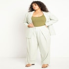 Zip Up Exaggerated Shoulder Blazer image number null