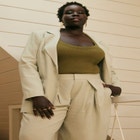 Zip Up Exaggerated Shoulder Blazer image number null