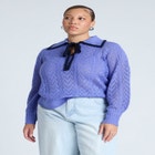 Collared Sweater With Tie image number null