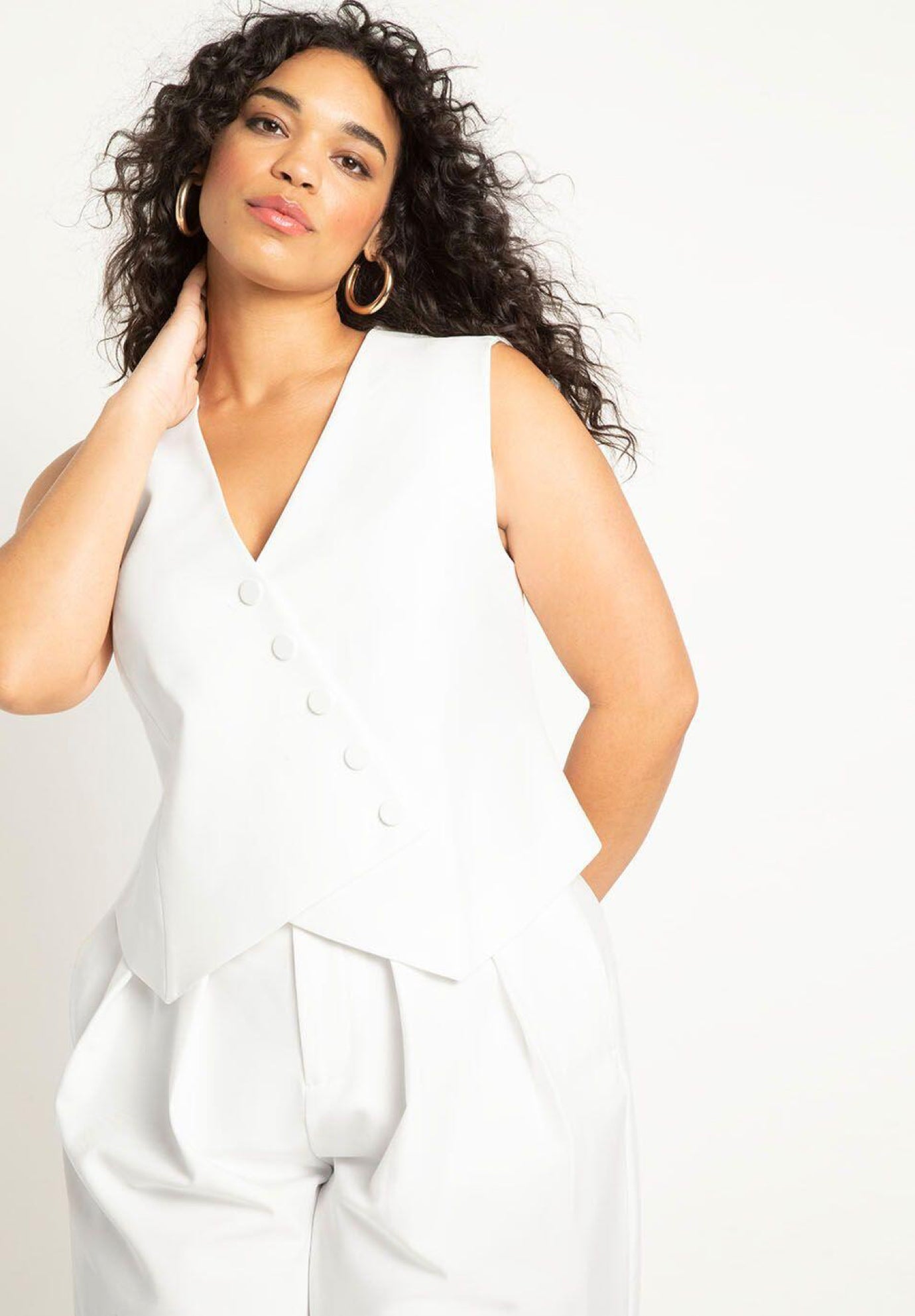 Asymmetric Overlap Vest - Women's Outerwear, 4476168 | Eloquii