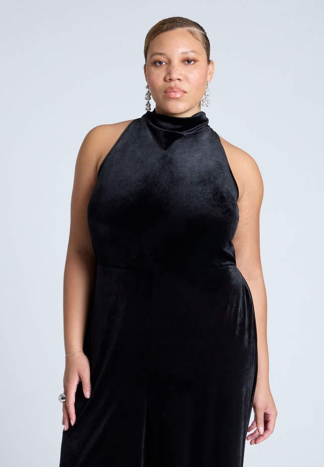 Velvet Halter Jumpsuit image number 2