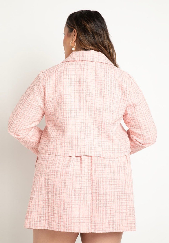 Cropped Tweed Blazer image number null