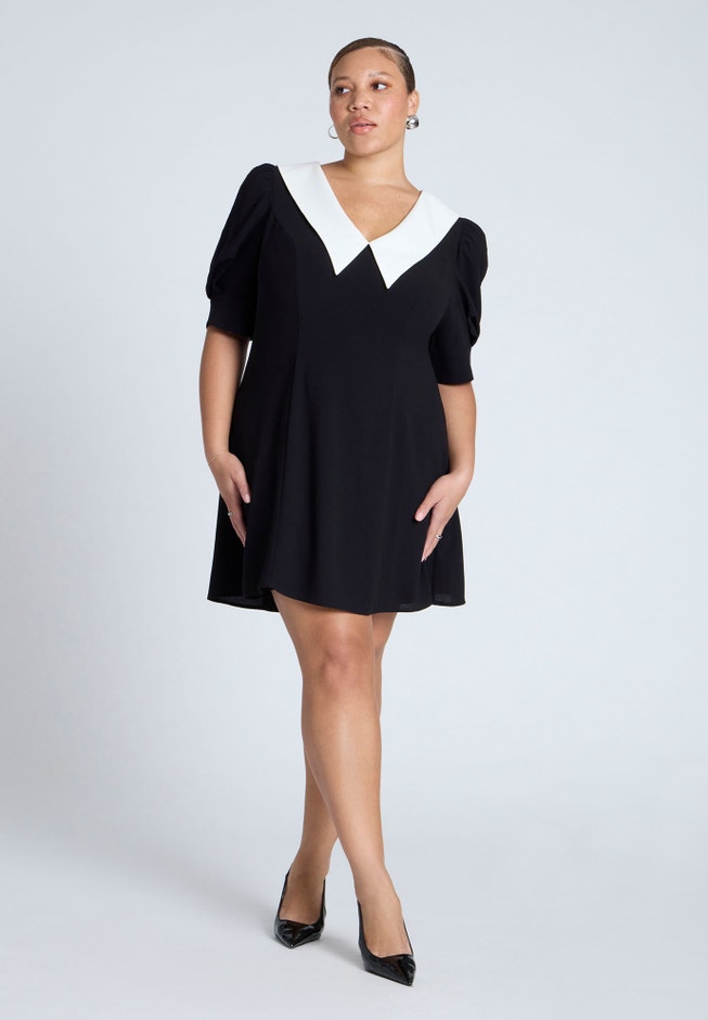 Contrast Collar Mini Dress image number null