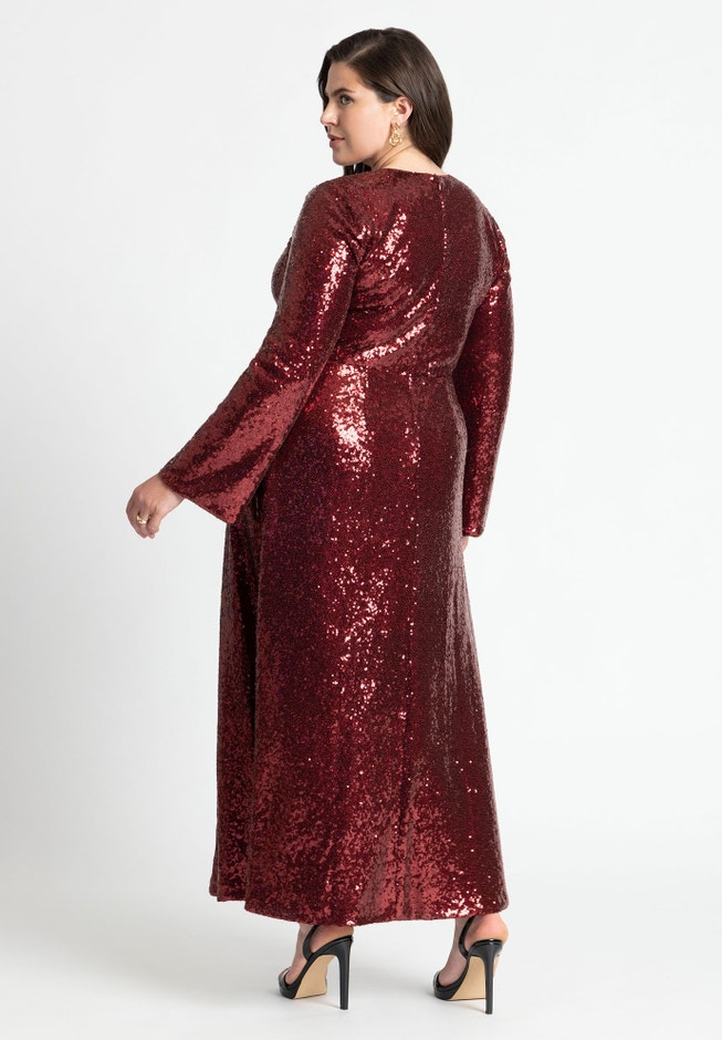 Sequin Maxi Dress With Cutout image number 2