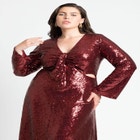Sequin Maxi Dress With Cutout image number null