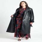 Faux Leather Trench Coat image number null