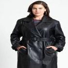 Faux Leather Trench Coat image number null