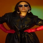 Faux Leather Trench Coat image number null