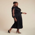 Plisse Open Sleeve Dress image number null