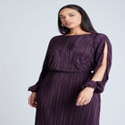 Plisse Open Sleeve Dress image number null