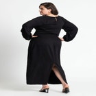 Cutout Neckline Puff Sleeve Dress image number null