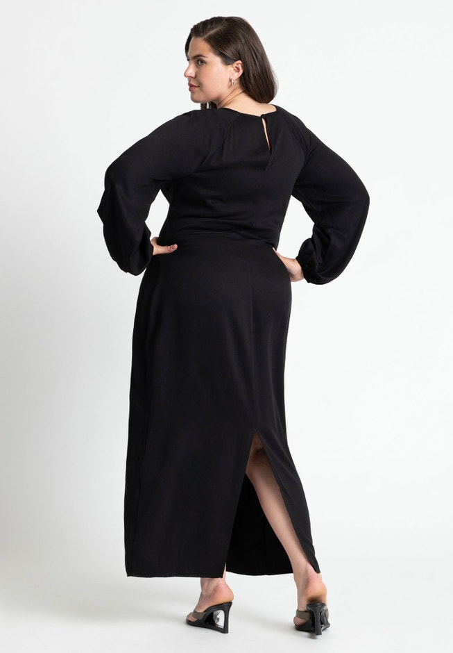 Cutout Neckline Puff Sleeve Dress image number 2