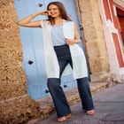 Lightweight Linen Vest Sweater image number null