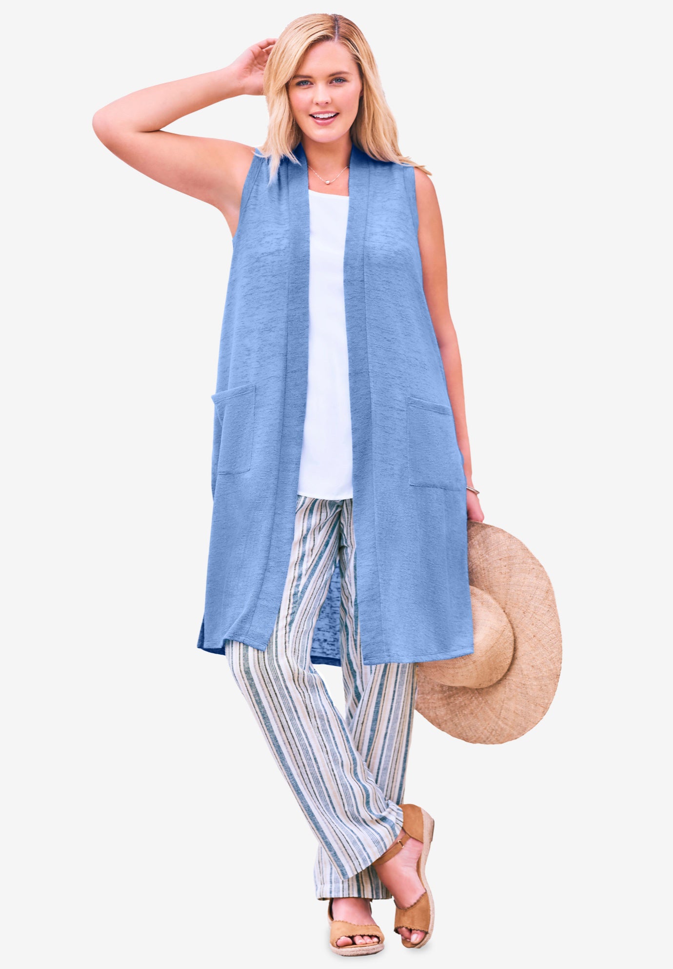 Lightweight Linen Vest Sweater image number 0