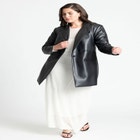 Sleek Faux Leather Blazer image number null