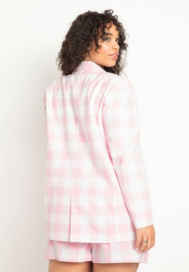 Oversized Plaid Blazer image number null