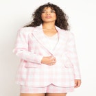 Oversized Plaid Blazer image number null