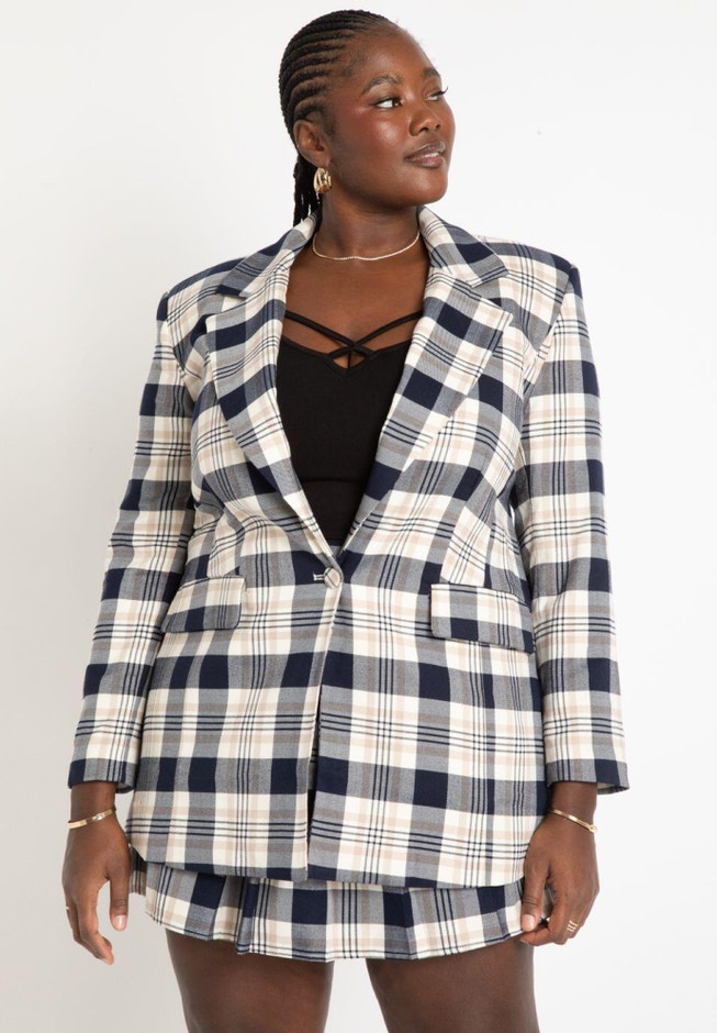 Long Strong Shoulder Blazer image number 0