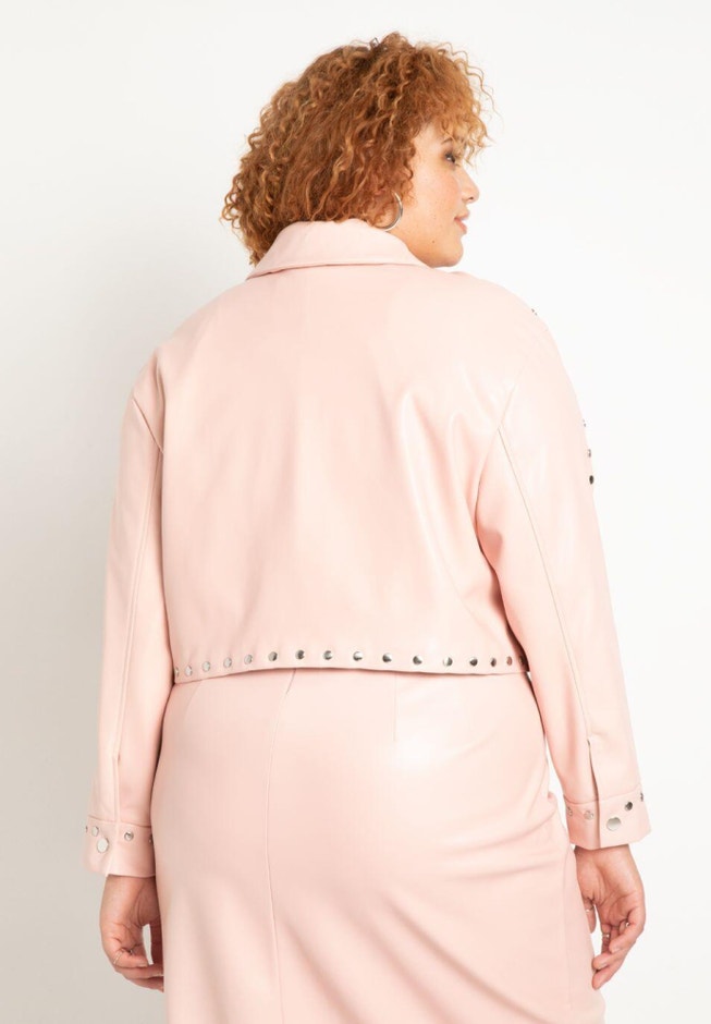 Studded Faux Leather Jacket image number null