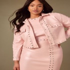 Studded Faux Leather Jacket image number null