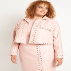 Studded Faux Leather Jacket image number null