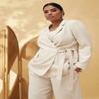 Tie Front Linen Blend Jacket image number null