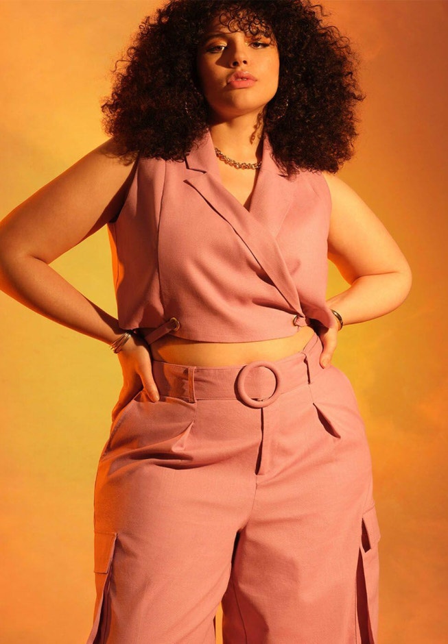 Cropped Vest with Lace Up Back image number null