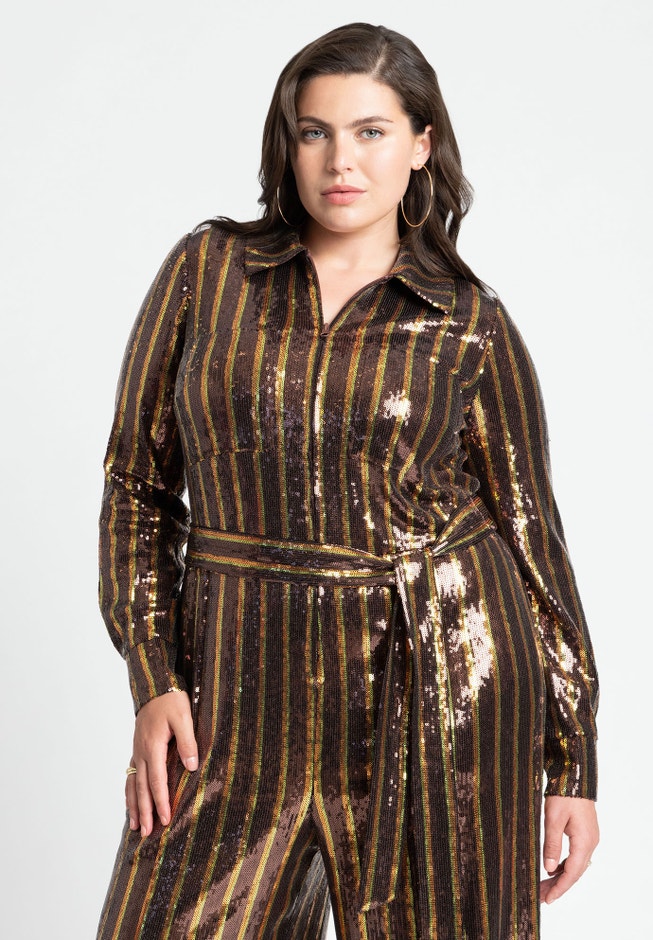 Stripe Sequin Jumpsuit image number 3