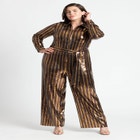 Stripe Sequin Jumpsuit image number null