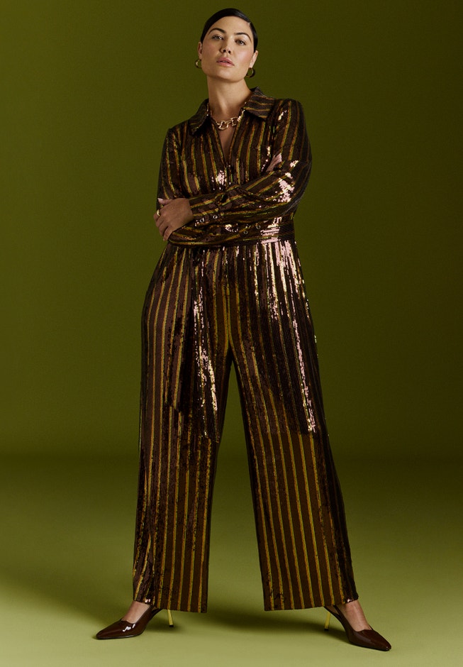 Stripe Sequin Jumpsuit image number 0
