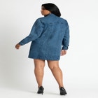 Denim Mini Shirt Dress image number null