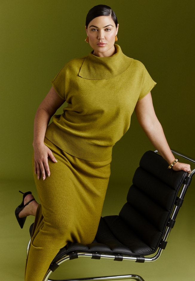 Asymmetrical Turtleneck Sweater image number null