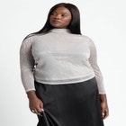 Shine Textured Turtleneck Top image number null