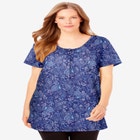 Perfect Short-Sleeve Scoop-Neck Henley Tunic image number null