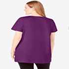 Perfect Short-Sleeve Scoop-Neck Henley Tunic image number null