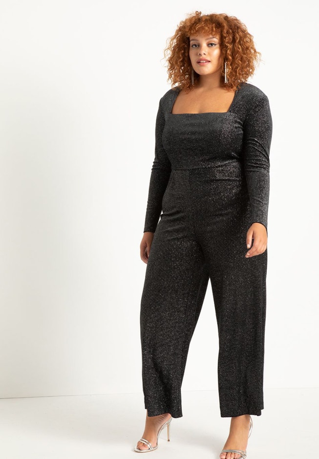 Strong Shoulder Velvet Jumpsuit image number null