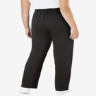 Cotton French Terry Straight-Leg Pull-On Side-Stripe Pants image number null