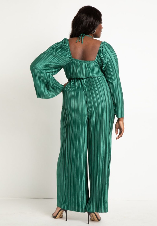 Plisse Jumpsuit With Strap Detail image number null