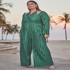 Plisse Jumpsuit With Strap Detail image number null