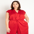 Draped Front Jumpsuit image number null