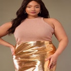 Metallic Knitted Racer Tank image number null