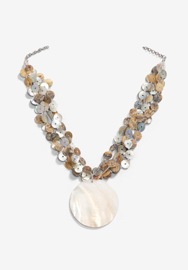 Shell Medallion Necklace image number 1