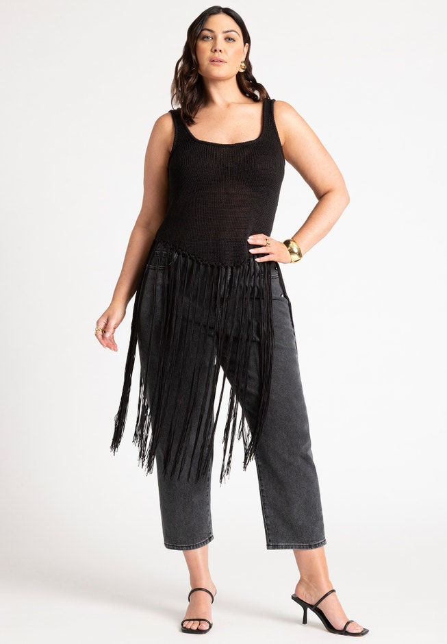 Fringe Sweater Tank image number null