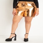 Metallic Elastic Waist Short image number null