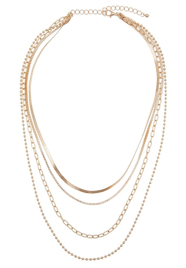 Layered Mixed Chain Necklace image number null