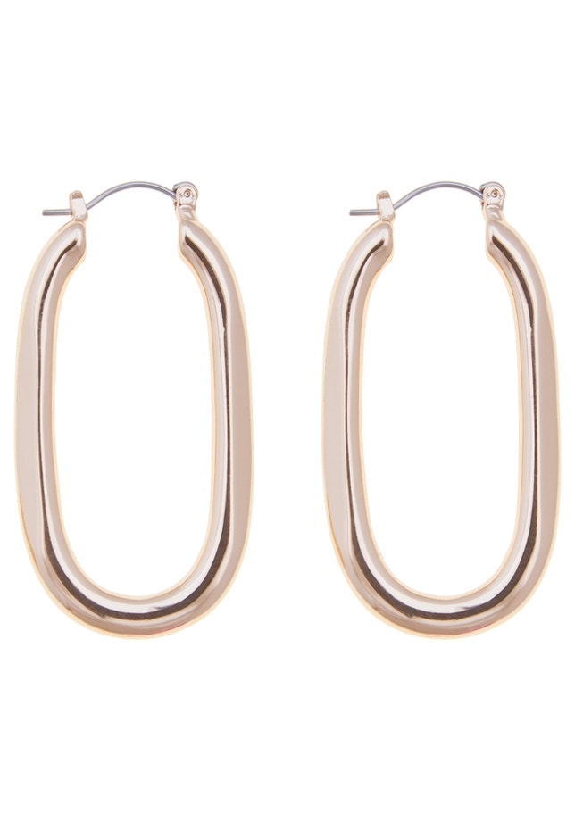 Oval Tube Hoop Earrings image number 0